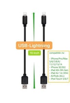 10-Pack Multi Short USB Cables & TypeC-C Cables for Charging Stations Compatible/w iPhone16 &15, iPhone5-14/ iPads/iPad mini/iPad Pros/Samsung Moblies & Tablets/Pixel & Nexus/HTC/Sony(Black)