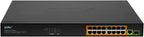 BV-Tech 16 Ports PoE+ Switch (16 Gigabit Ethernet Ports | 1 Ethernet +1 SFP Uplink) -230W - Fanless Desktop Design, Sturdy Metal Housing - 802.3af/at