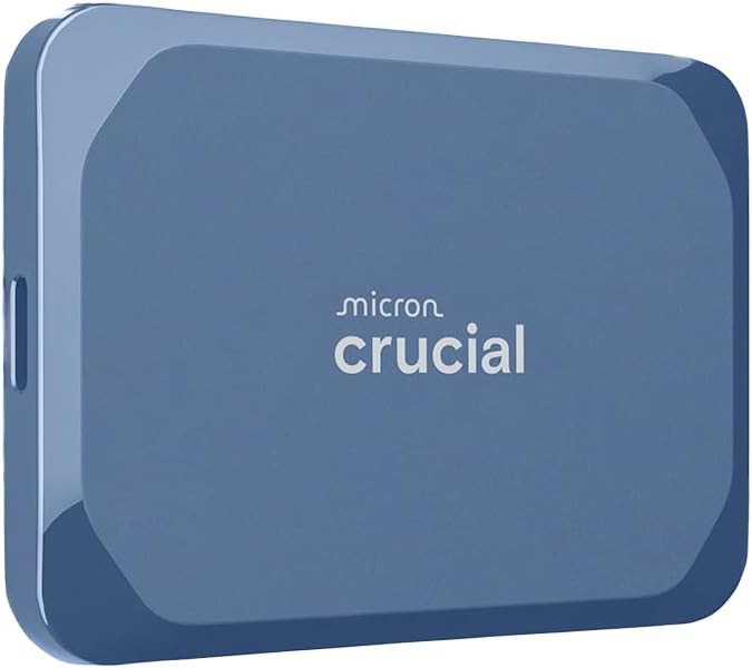 Crucial X10 6TB Portable SSD, Up to 2,100MB/s, USB 3.2 USB-C, External Solid State Drive, Compatible with Windows, Mac & Android, Durable Storage for Games, Photos & Files, Blue - CT6000X10SSD9-02