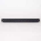 ICC CAT6 Feed-Through Patch Panel, 24 Port, 1U Rackmount, RJ45 Ethernet Patch Panel, No Punch Down, PoE++ and TAA Compliant, Black