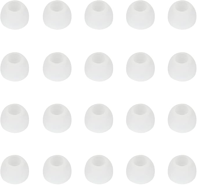 10 Pairs Silicone Medium Replacement Ear Tips - Eartips for In-Ear Headphones - Rubber Tips Earbud Covers - Earbud Cap (White)