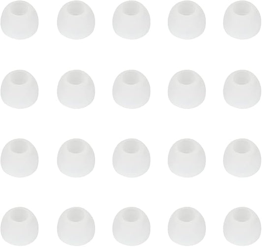 10 Pairs Silicone Medium Replacement Ear Tips - Eartips for In-Ear Headphones - Rubber Tips Earbud Covers - Earbud Cap (White)