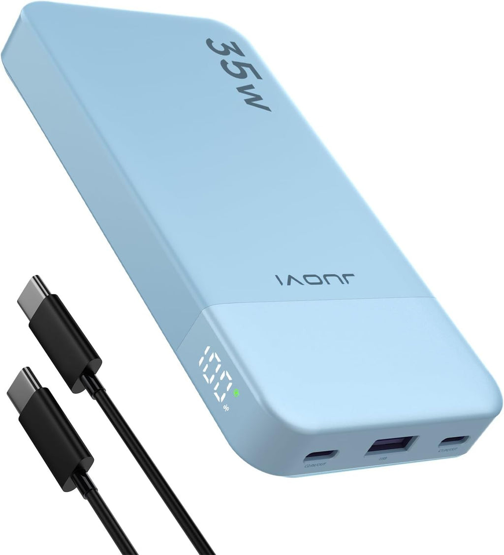 Power Bank Fast Charging 10000mAh 35W Portable Charger Small Battery Pack with PD 3.0 & QC 4.0 Type-C USB-A Input Output Lightweight Phone Charger Compatible for iPhone Samsung iPad