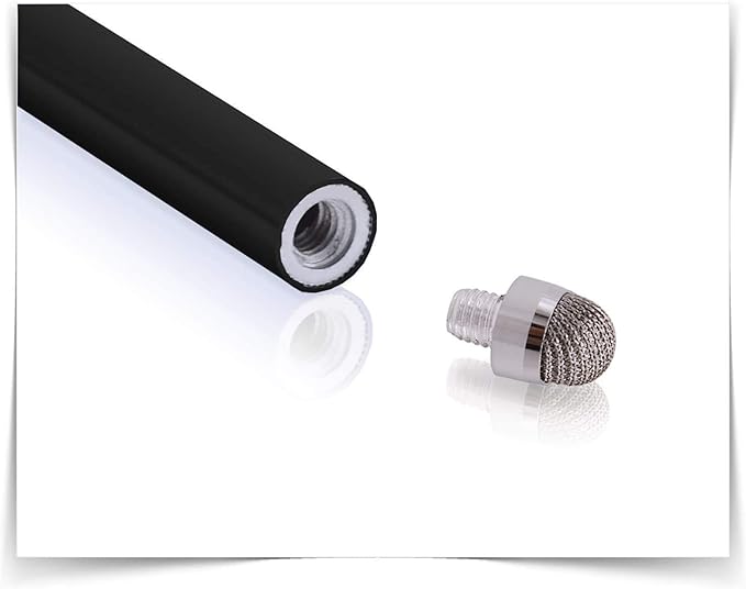 The Friendly Swede Stylus Pen for Touchscreen — 3-Pack 5.5" High Precision Stylus Pen with Replaceable Thin Tips, Elastic Lanyards & Screen Cleaning Cloth - Red/Black/Silver