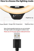 Sensyne 14" Ring Light with Tripod Stand, LED Circle Light with Phone Holder, for Photo Selfie, Video Recording, Zoom Meeting