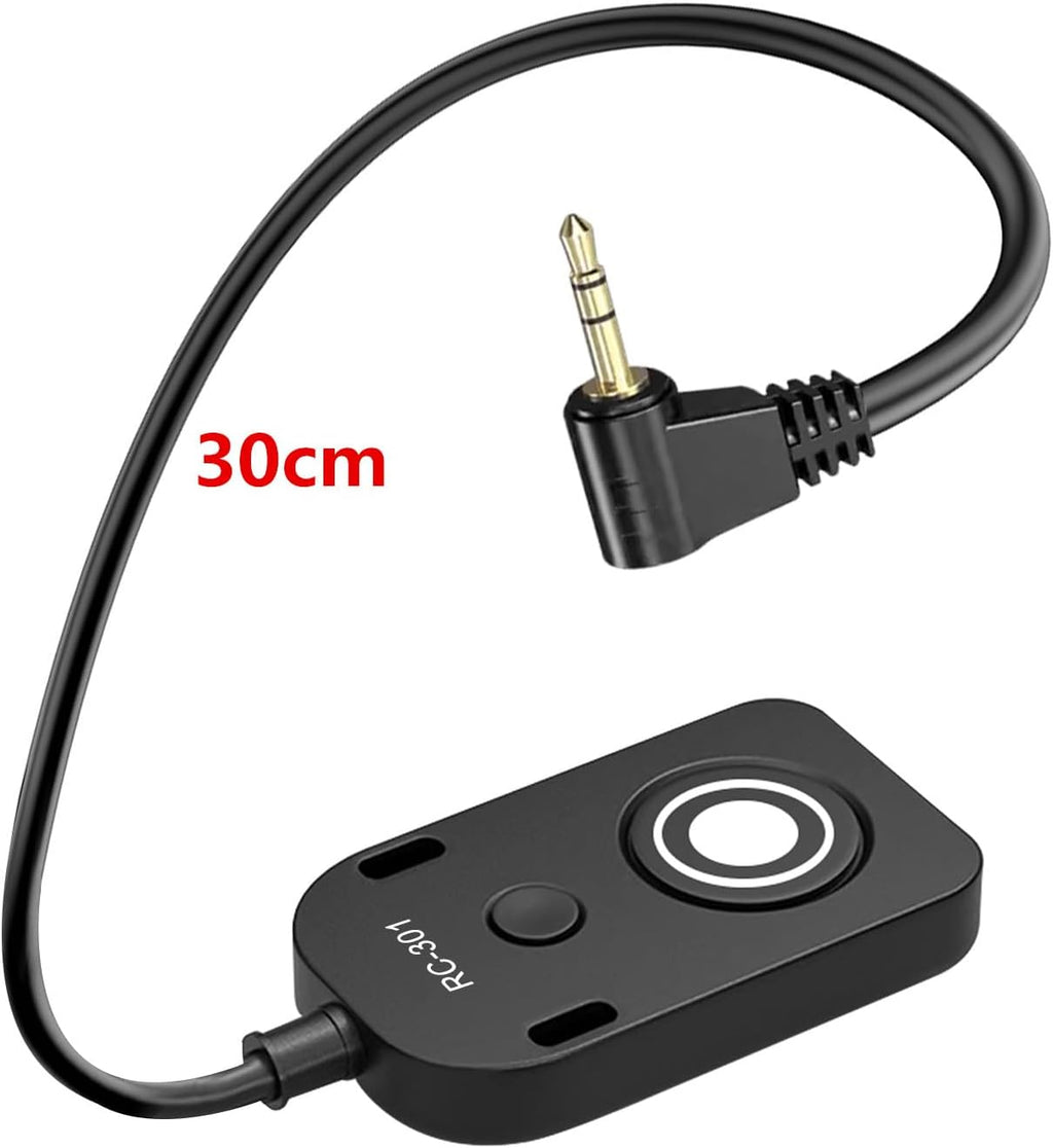 RS-60E3/RR100 for Canon/Fuji Remote Camera Cable Small Shutter Release Control 11.8inches Cable Remote Wired Button R100 R6 R8 R10 80D XT2/3/4/5 XH2S GFX100/S GFX50/S/II (RC301-2.5/E3 11.8in)