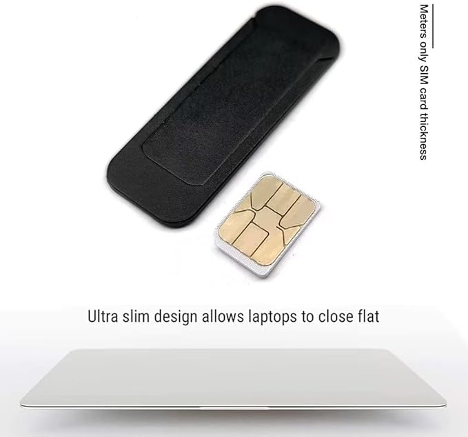 Laptop Camera Cover Slide, Webcam Cover Slide, Ultra-Thin, US Flag Pattern Design, 6 Pack Apply to Laptop, Tablet, MacBook Camera Cover Slide Protect Your Privacy (Black & 6-Pack)