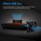 USB 120mm Quiet Fan, 5V USB Portable Cooling Fan for Flat Panel TV Receiver Router DVR PlayStation Xbox Computer Cabinet Cooler