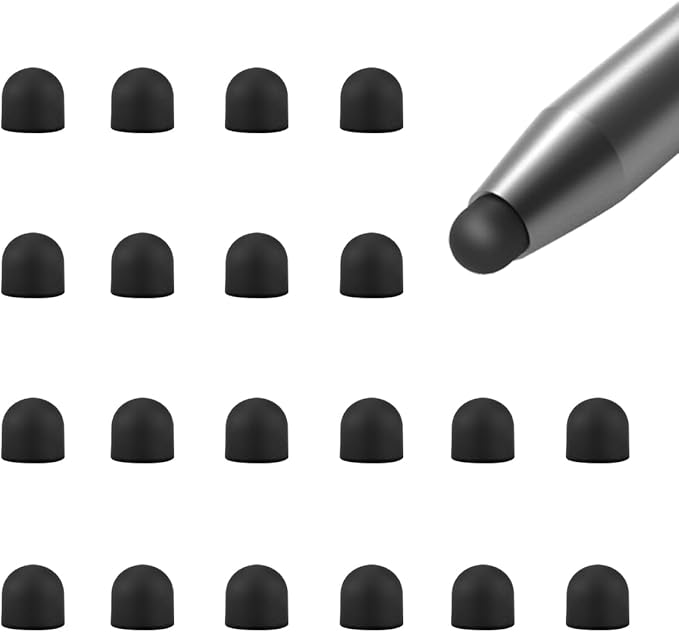 20Pcs Replacement Tips Silicone Rubber Touch Screen Pens Tips for Touch Pen (8 * 8mm)