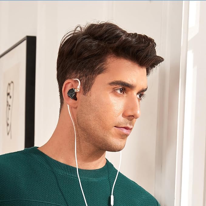 KZ x HBB PR2 in Ear Monitor Headphones 13.2mm Planar Magnetic Driver in-Ear Wired Earphones HiFi Earbuds IEMs with Detachable 2pins Cable for Musicians Audiophiles DJ Stage(Black,with Mic)