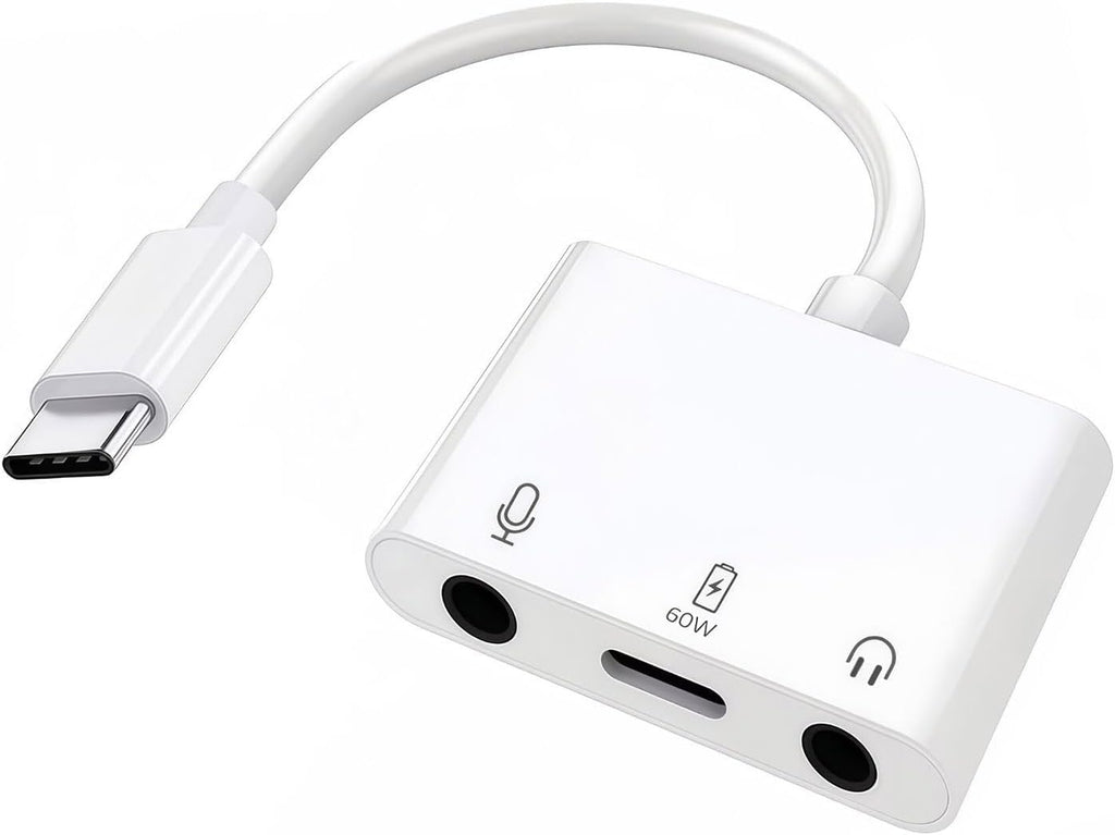 USB-C to Microphone & 3.5mm Audio Adapter with PD Fast Charging for Live-Streaming, 3-in-1 Aux to USB C Audio & MIC Splitter Compatible with iPhone 15/16, iPad Pro, Galaxy S25Ultra, and More