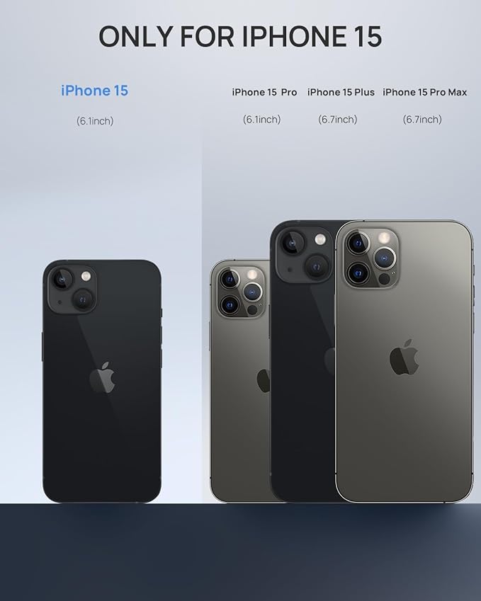 Lanhiem Magnetic for iPhone 15 Case, IP68 Waterproof Dustproof Case, [Compatible with Magsafe] [Built-in Screen Protector] Full Body Heavy Duty Rugged Phone Cover 6.1 inch, Blue/Clear