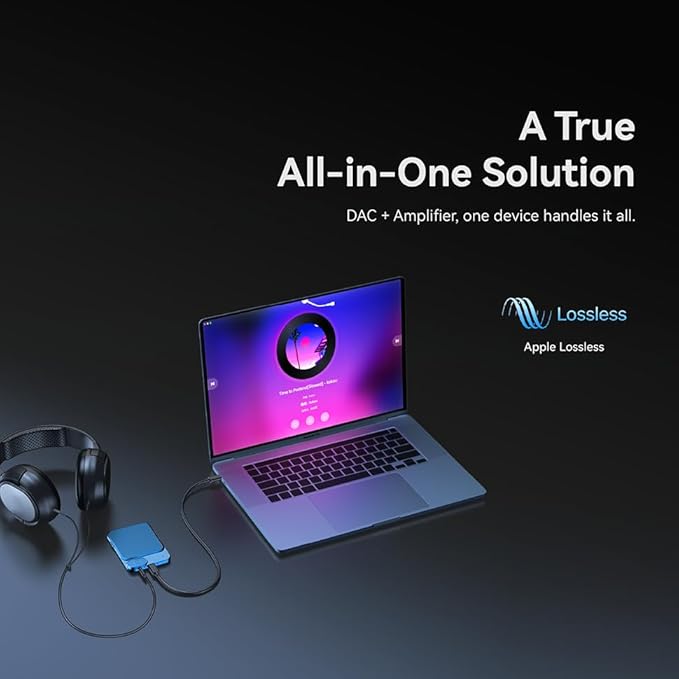 Khadas Tea Portable Headphone Bluetooth Amplifier,HiFi Hi-Res DAC USB Bluetooth 5.0, LDAC/aptX HD, PCM, DSD, MQA 32bit/384KHz ESS ES9281ACPro Qualcomm QCC5125 (Teal Blue)