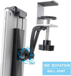 Under Cabinet Tablet Mount Holder, woleyi Kitchen iPad Mount Holder, Desk Aluminum Clamp Stand Compatible with iPad Pro 12.9 Air Mini, Galaxy Tabs, Surface Pro/Go, 5.5"-13" iPhone, Tablets and Devices