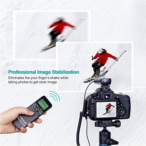 PHOLSY Camera Timer Remote Release Control with Intervalometer HDR for Nikon Z5, Z8, Z9, Z7ii, Z6, Z6ii, D750, D780, D7500, D7200, D5600, D5500, P7700, P7800, P950, D4, D5, D6, D800, D850, D810, D700