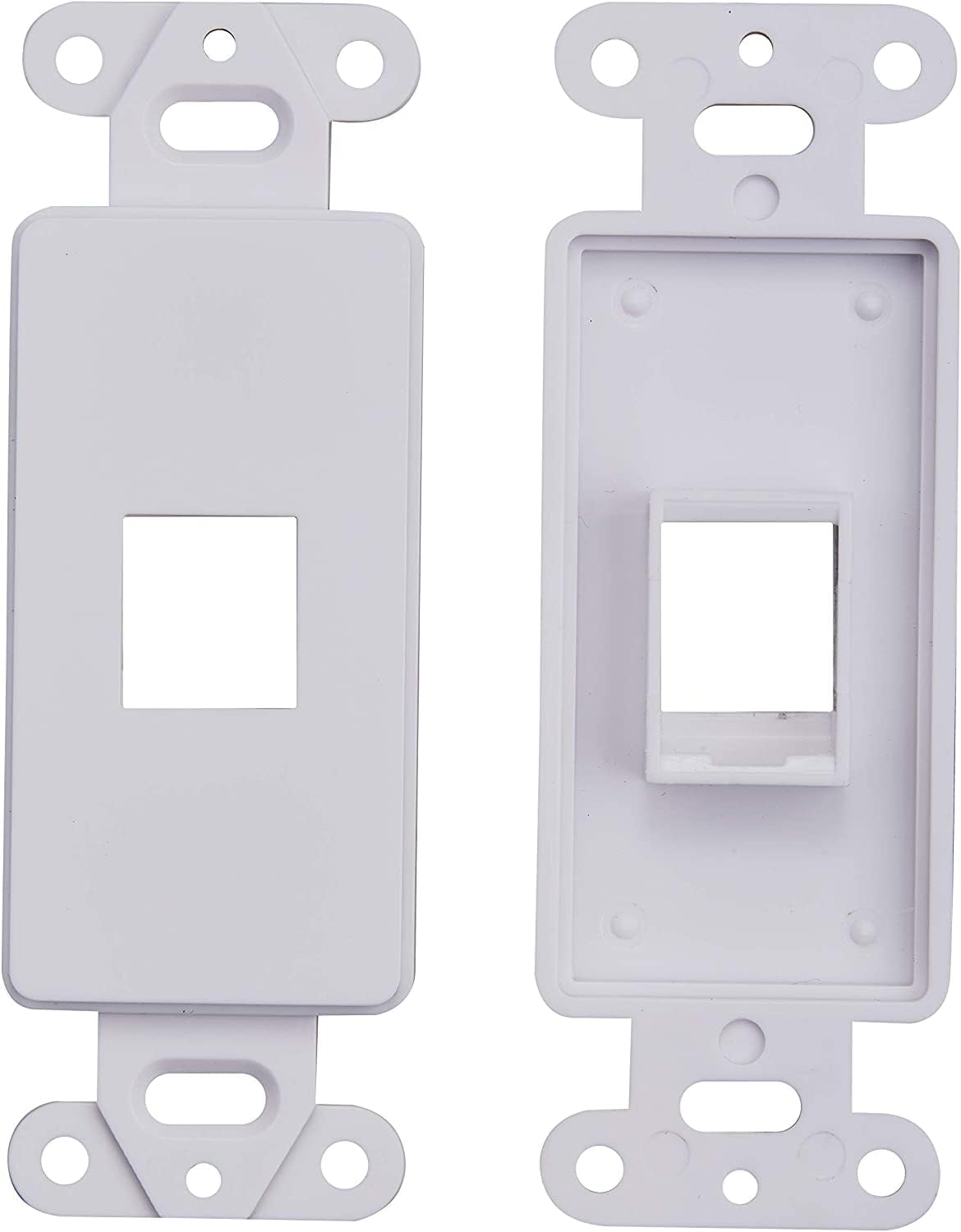 10 Pack Keystone Wall Plate 1 Port, White Decorator Insert Cover for Ethernet, HDMI, Coax, Cat6 Cat5, RJ45, Home & Office Installations