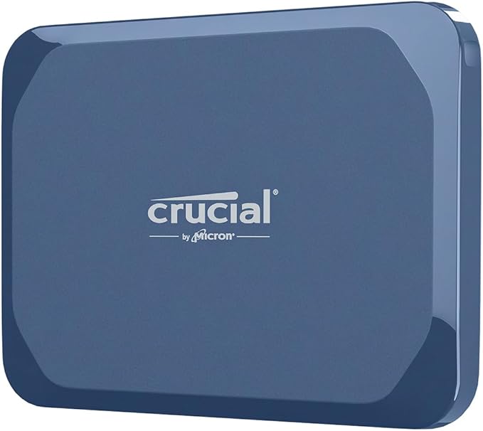 Crucial X10 4TB Portable SSD, Up to 2,100MB/s, USB 3.2 USB-C, External Solid State Drive, Compatible with Windows, Mac & Android, Durable Storage for Games, Photos & Files, Blue - CT4000X10SSD9-02