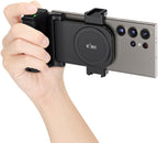 KIWIFOTOS Travel Phone Camera Grip Smartphones Tripod Handle with Remote Control & Cold Shoe Mount for iPhone 16 15 14 Pro Max Samsung S24 S25 Selfie Vlog Video Shooting