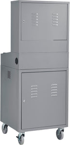 Global Industrial Mobile Security LCD Computer Cabinet Enclosure for 24" Diagonal Monitors, Steel Construction, Gray Powder Coat Finish, 24-1/2"W x 22-1/2"D x 62-3/4"H