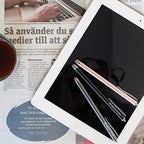 The Friendly Swede Stylus Pen for Touchscreen — 3-Pack 5.5" High Precision Stylus Pen with Replaceable Thin Tips, Elastic Lanyards & Screen Cleaning Cloth - Gold/Silver/Black