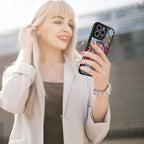 AIGOMARA Magnetic Case for iPhone 16 Pro [Compatible with MagSafe] Cute Pink Blue Flower Floral Pattern Soft TPU Bumper Hard PC Back Anti-Fall Shockproof Protective Slim Cover for Women Girls