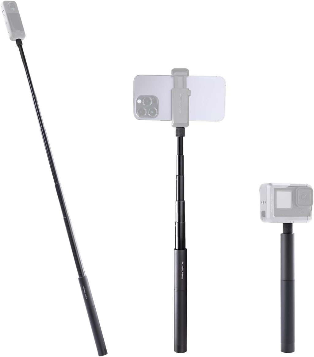 PGYTECH Extendable Selfie Stick (96cm/37.8inch) Aluminum Long Pole Invisible for Insta360 X4/X3, Extension Monopod for GoPro 13/12/11/10 DJI OSMO Pocket 3/2 Action 4/3, AKASO Action Camera Accessories