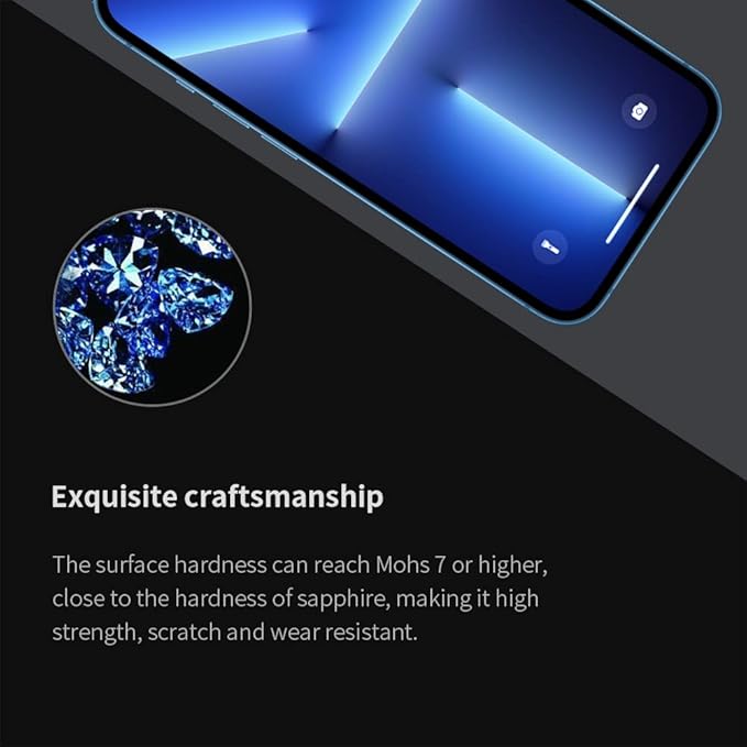 PERFECTSIGHT Sapphire Anti Blue Light Screen Protector Designed for iPhone 13 Pro Max - Medical-Grade Eye Protection -HD Clear Filter 6 Radiations Shatterproof Diamond Hard Tempered Glass (6.7 inch)