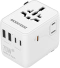 Universal Travel Adapter, RIOZIOZIOZ GaN III Worldwide Portable Adaptor with 70W PD Fast Charging, 7 Ports(2AC Socket&3USB-C&2USB-A), European Travel Essentials for EU/US/UK/AU/JP Power Plug