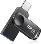256GB USB-C & USB-A Dual Flash Drive, Waterproof, Metal, Slim Thumb Drive, OTG for PC, Smartphone, Tablet