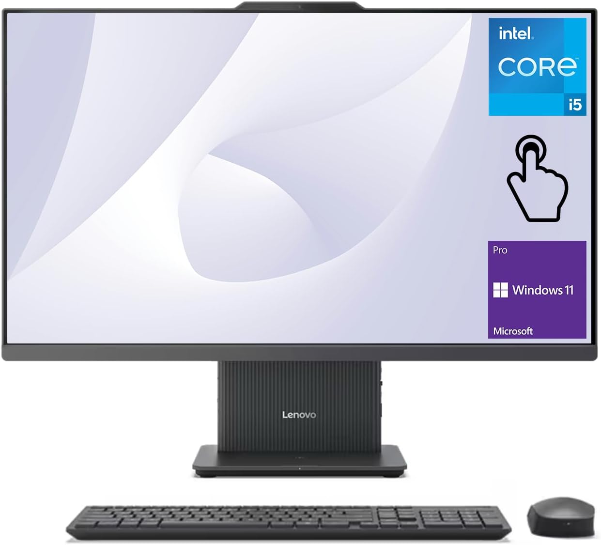 Lenovo 2024 IdeaCentre I Business All-in-One, 27" FHD Touchscreen 100Hz, Intel Core i5-13420H, 16GB DDR5 RAM, 2TB SSD, Wireless Charging Base, Wireless KB & Mouse, Wi-Fi 6, Windows 11 Pro, Grey