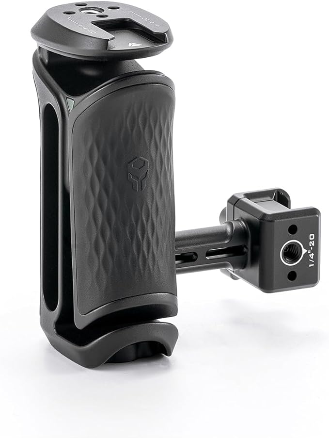 Tilta Xeno Side Handle for Filmmakers & Cameras - Black | Secure Connection & Helps Prevent Rotation | Adjustable Height | Textured Silicone Grip | Convenient Assembly (NATO)