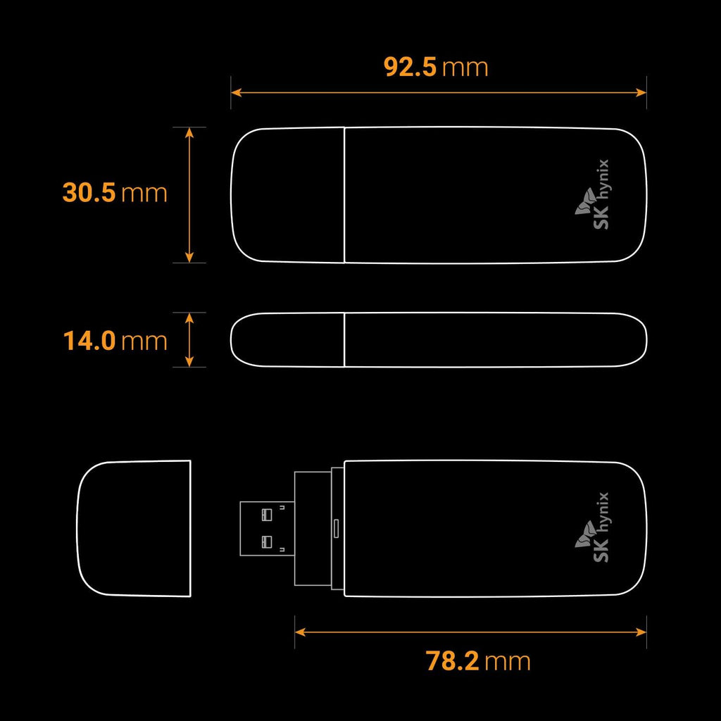 SK hynix Tube T31 512GB Stick Type SSD with DRAM | up to 1000MB/s | 10 Gbps | USB-A 3.2 Gen2 | External Solid State Flash Drive Compatible with Mac, Window PC, PS4, PS5 & Xbox