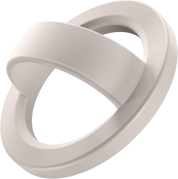 Magnetic Phone Grip, Removable Loop Grip with Soft Finger Strap, Silicone Phone Ring Holder for Back of Phone for iPhone 16/15/14/13/12 Pro Max/Plus, Stone