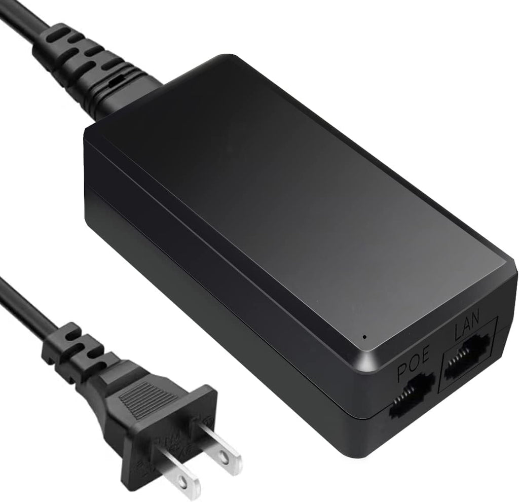 Real HD 48V 24W 0.5A POE Injector Adapter Power Supply,10/100Mbps IEEE 802.3af Compliant, Up to 100M (328 Feet), for Most Cisco/Polycom/Aastra Phones and More