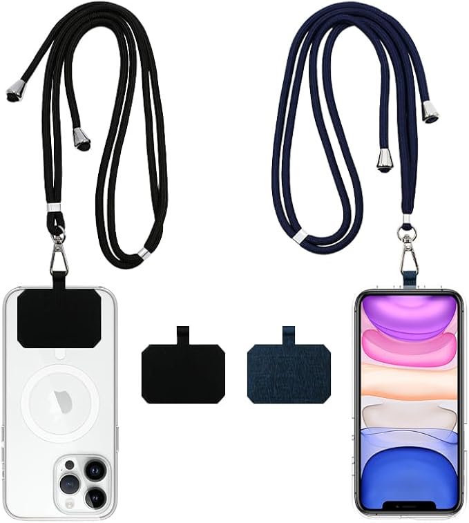 Cell Phone Lanyard, Universal Phone Strap,2x Adjustable Neck Strap,4x Pads Compatible with Most Smartphones