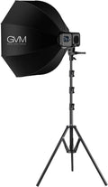 GVM SD80S 80W COB Video Light Kit, 5600K Continuous Lighting for Photography with Bowens Mount Softbox&Stand, 8 Lighting Effects Support AC Adapter & NP Series Battery