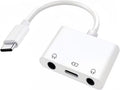 3-in-1 Aux to USB C Headphone Splitter USB-C to Dual 3.5mm Audio Adapter Dual Headphone Jack Adapter with PD Charging Compatible with iPhone 15/16, iPad Pro, Galaxy S25 Ultra, and More