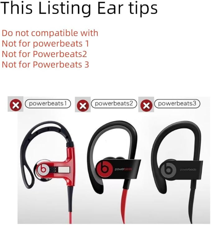 Replacement Ear Tips for Beats Urbeats2.0 Tour2.0 ibeats Beats x, Beats Flex Secure Fit for Powerbeats Pro Silicone Earbuds Washable Sweat-Resistant Noise Isolation 8 Pairs (White)