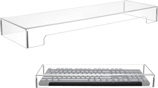 Keyboard Cover Acrylic Covers Dust: Clear Computer Keyboard Cover - Anti-Cat Protector - Tablet Keyboard Case for Standard Size PC Computer Desktop (18.5x5.9x1.8 Inch)