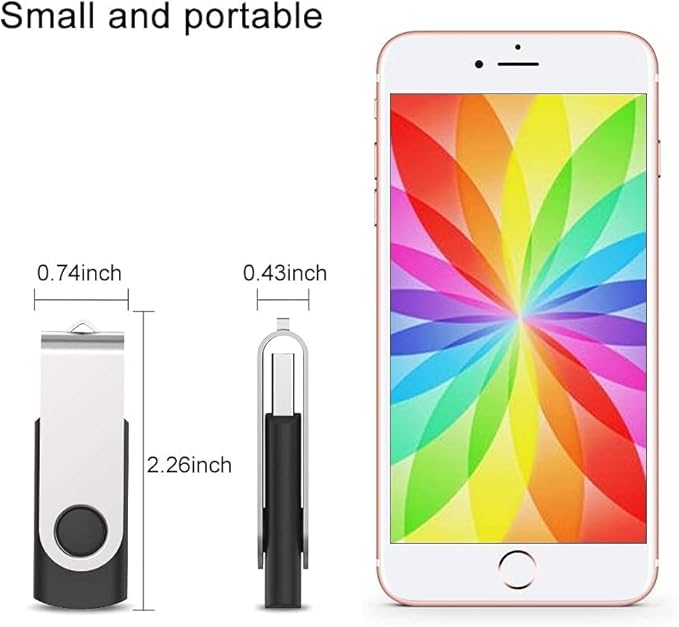 JUANWE 64GB USB Flash Drive 2 Packs, 2.0 Thumb Drive Foldable USB Storage Flash Drive Memory Stick with Lanyard Hole, Jump Drive Pen Drive Zip Drive Portable Flashdrive for PC/Tablet/Mac/Car, Black