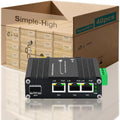 40PCS Throncom Industrial Gigabit 3 Ports PoE Ethernet Fiber Switch Sold by Case,Factory Price Large-Scale with 100/1000M Adaptive SFP Slot,Voltage Booster Solar Power/VoIP 12-48V DC LNK-IMC103GP-SFP