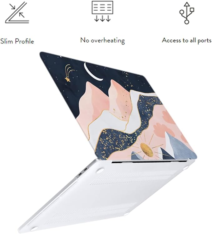 LanBaiLan Compatible for MacBook Pro 13 inch with Touch Bar 2022 2020 2019 2018 2017 2016 Release M1 M2 A2338 A2289 A2251 A2159 A1989 A1706 A1708, Laptop Hardshell Case & Keyboard Cover, Sun Mountain