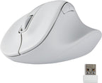 ELECOM Wireless Ergonomic Shape Mouse, 2.4GHz with Mini USB Receiver, Silent Click, Right Hand 2000DPI, 5 Buttons, Optocal Sensor, Compatible with PC, Mac, Laptop, EX-G, Lsize White (M-XGL30DBSKWH)