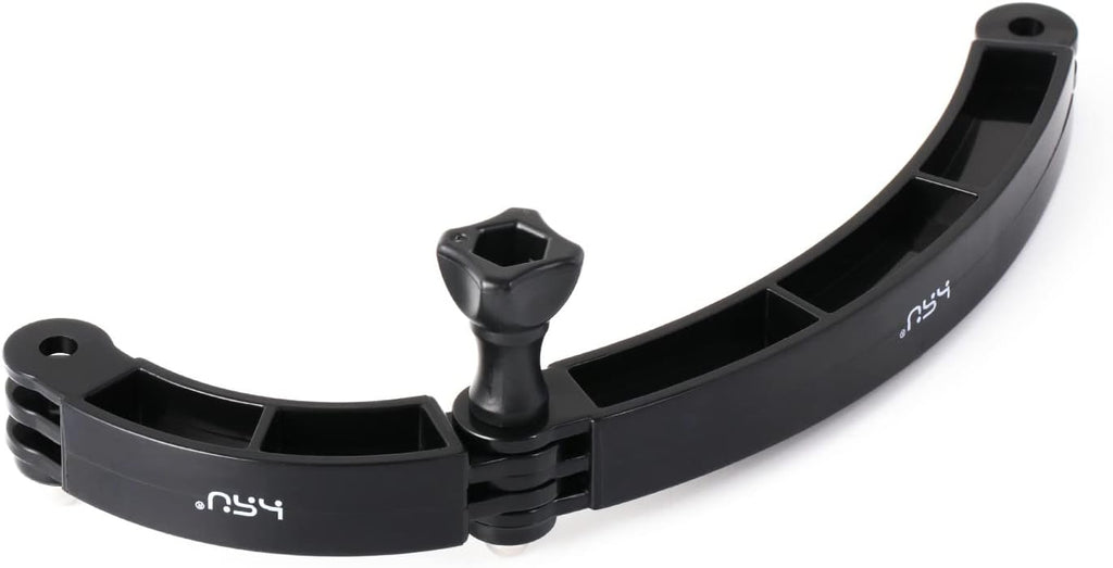 HSU 3 in 1 Curved Extension Arm Kit, Extension Pivot Arm Adjustable Monopod Bracket for GoPro Hero 13/12/11/10/9/8/7/6/5 Black, Session 5/4, DJI Osmo Action and More