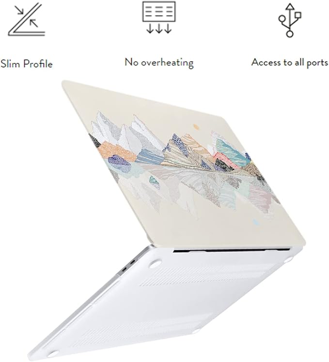 LanBaiLan Compatible for MacBook Pro 13 inch with Touch Bar 2022 2020 2019 2018 2017 2016 M1 M2 A2338 A2289 A2251 A2159 A1989 A1706 A1708, Laptop Protect Shell Case & Keyboard Cover, Mountain