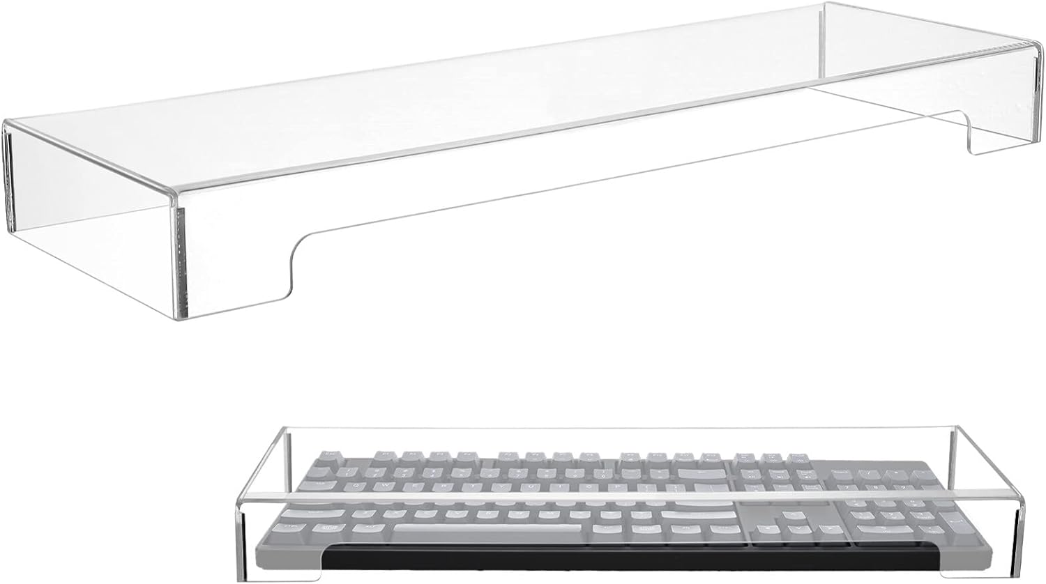 Keyboard Cover Acrylic Keypad Cover: Cabilock Clear Keyboard Dust, Anti Cat, Protector for Desktop, Prevent Cats from Touching (18.5x5.9x1.8 inch)