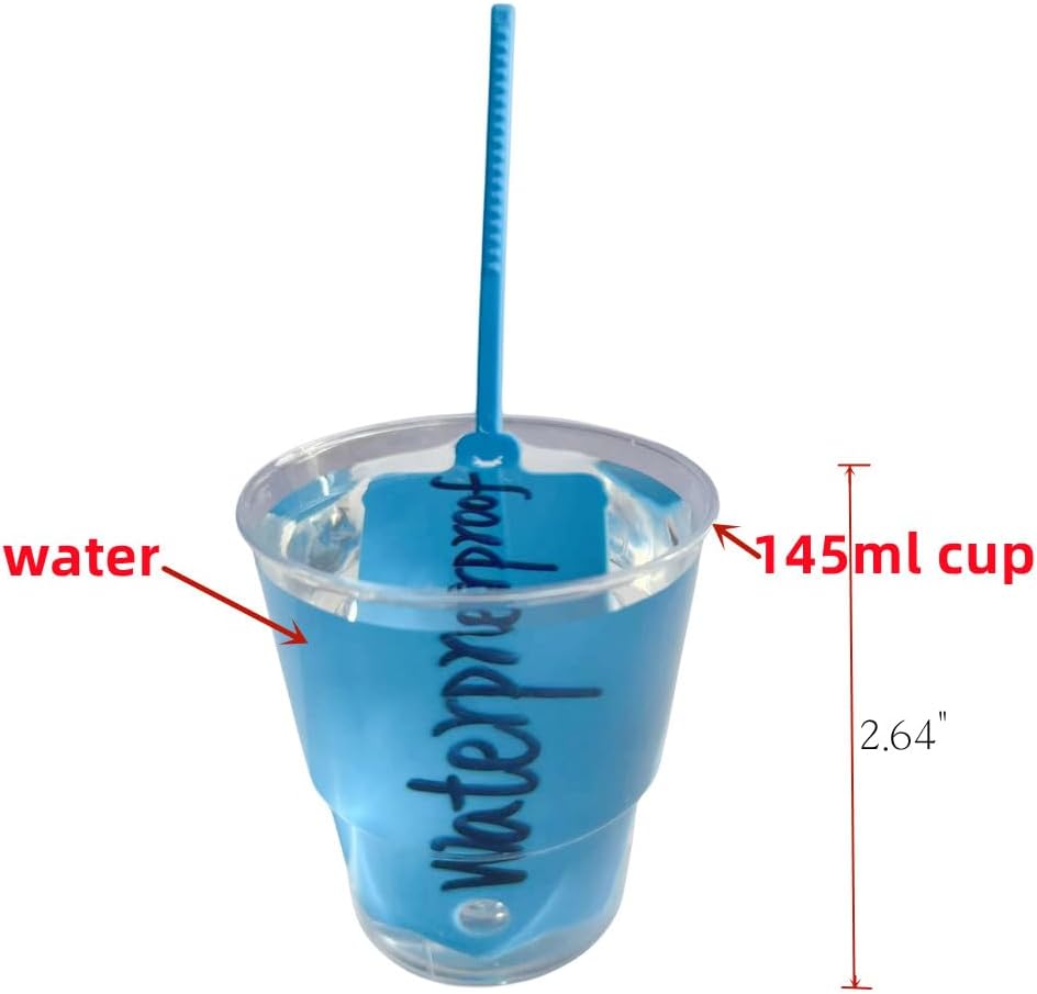 100pcs Reusable Blank Plastic Tags Ties Key Tags 1.45"*2.48" Serrated Tension Sealing Strap with Large Label Plastic Tie Mark Label Waterproof Hang Sign Write on Tag (Blue, 100pcs)