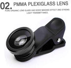 Phone Fisheye Lens 3in1 Wide Angle Fish Eye Macro Lenses Clip-on Universal Lens Black Lens Attachments