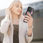 AIGOMARA Case for iPhone 16 Pro Max [Compatible with MagSafe] Cute Butterfly Pink Flower Floral Pattern Soft TPU Bumper Hard PC Back Anti-Fall Shockproof Protective Slim Magnetic Cover for Women Girls