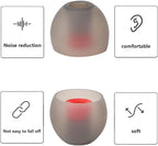 9 Pairs Earbud Tips,Silicone Replacement Earbud Tips Inner Hole 3.8mm -5.5mm, Headphone Ear Cover Fit Most in-Ear Headphones,Black Red(SML)